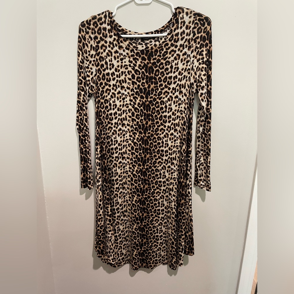Cherish- Leopard Print‎ Dress- Size S Fit and Flare- Light